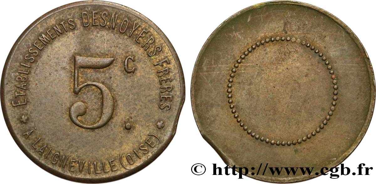 ETABLISSEMENTS DESNOYERS FRERES 5 CENTIMES MBC