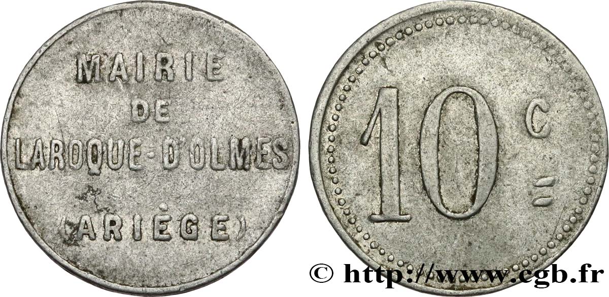 MAIRIE DE LAROQUE-D’OLMES 10 Centimes XF