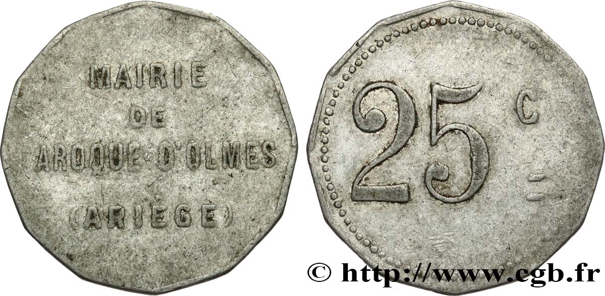 MAIRIE DE LAROQUE-D’OLMES 25 Centimes BB