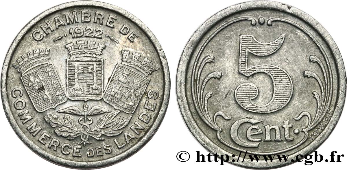 CHAMBRE DE COMMERCE DES LANDES 5 Centimes SS