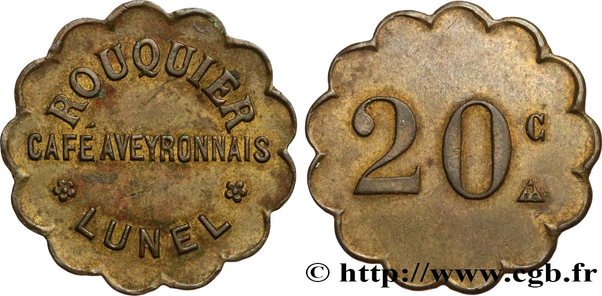 CAFE ROUQUIER 20 CENTIMES SS