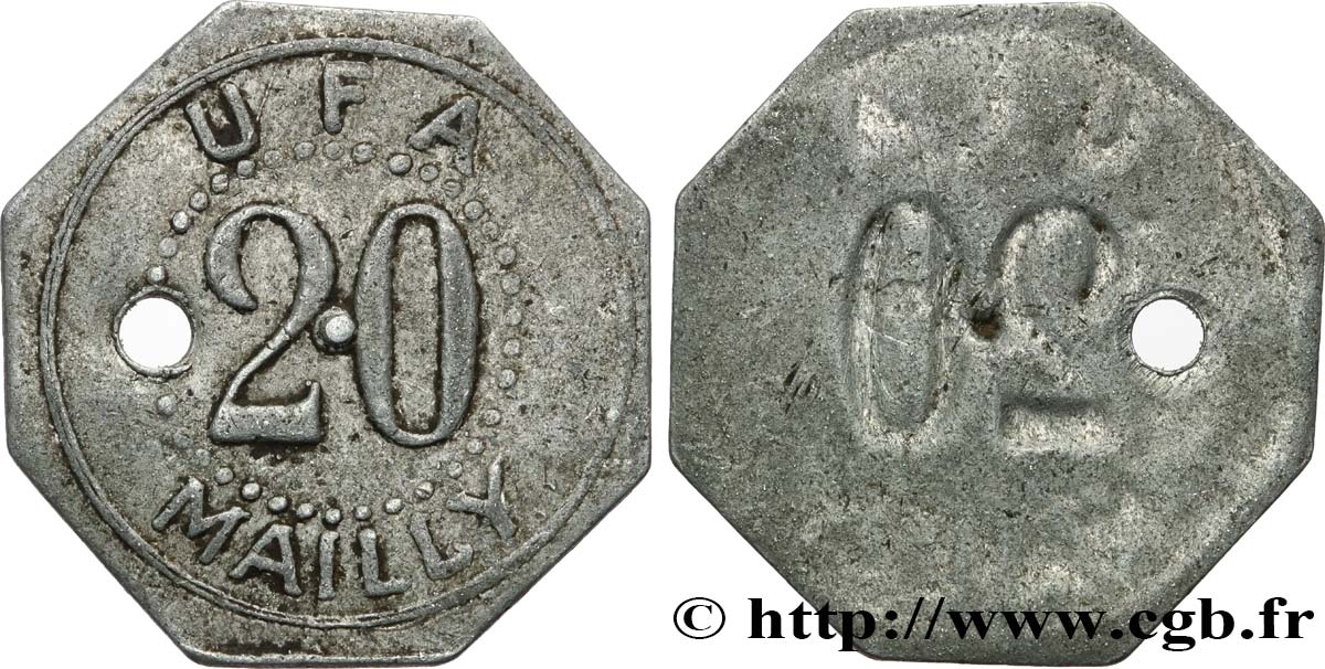 U.F.A 20 Centimes VF