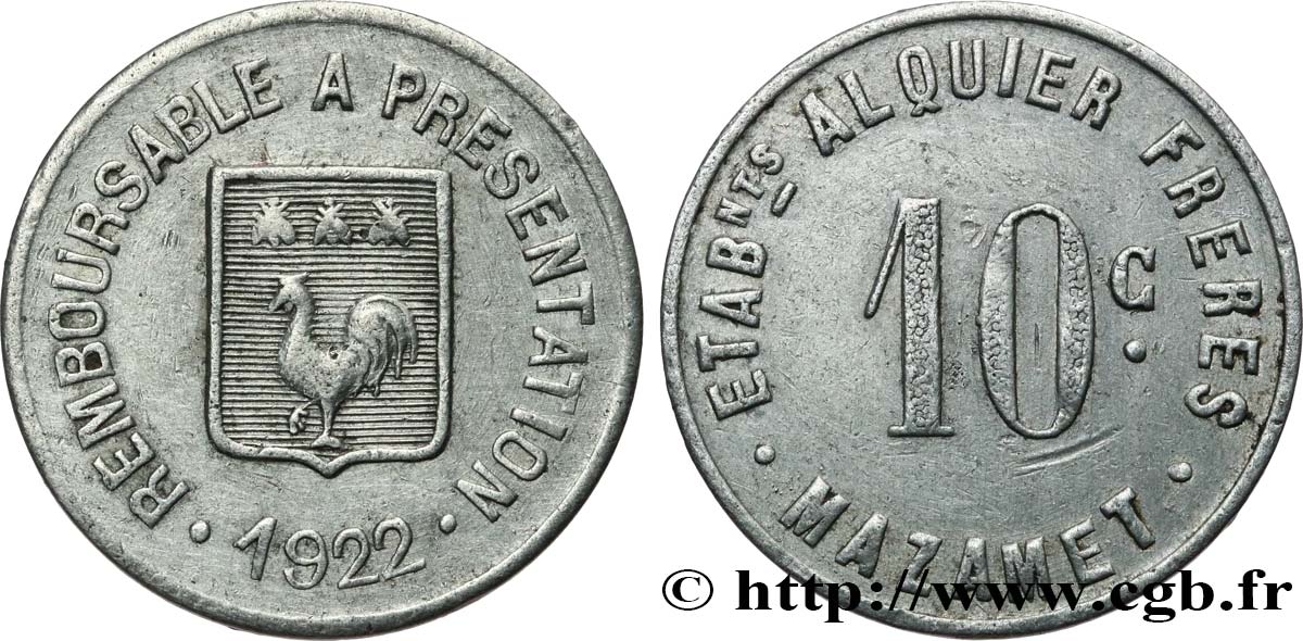 ETABLISSEMENTS ALQUIER FRERES 10 Centimes XF