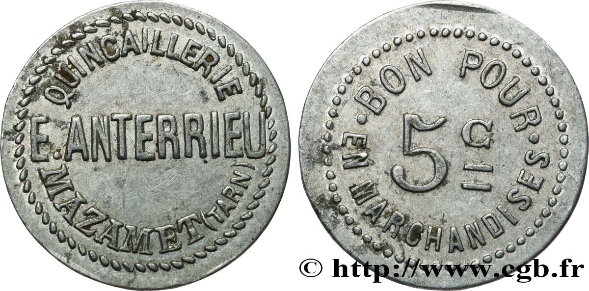QUINCAILLERIE 5 Centimes XF
