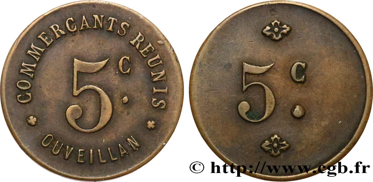 COMMERCANTS REUNIS 5 CENTIMES VF