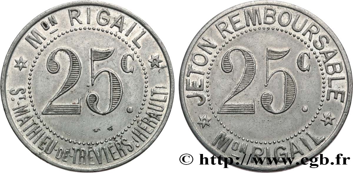 MAISON RIGAIL 25 Centimes AU