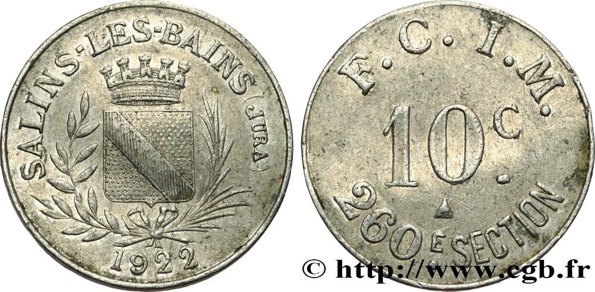 260E SECTION F.C.I.M. 10 Centimes XF