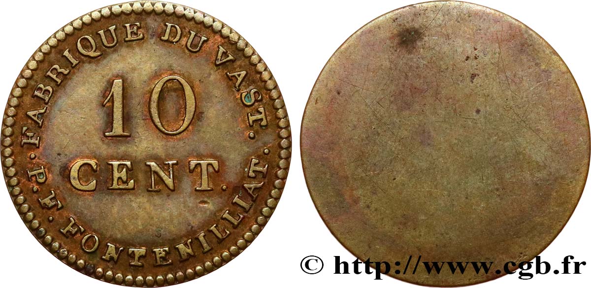 LOUIS XVIII - FABRIQUE DU VAST 10 centimes AU