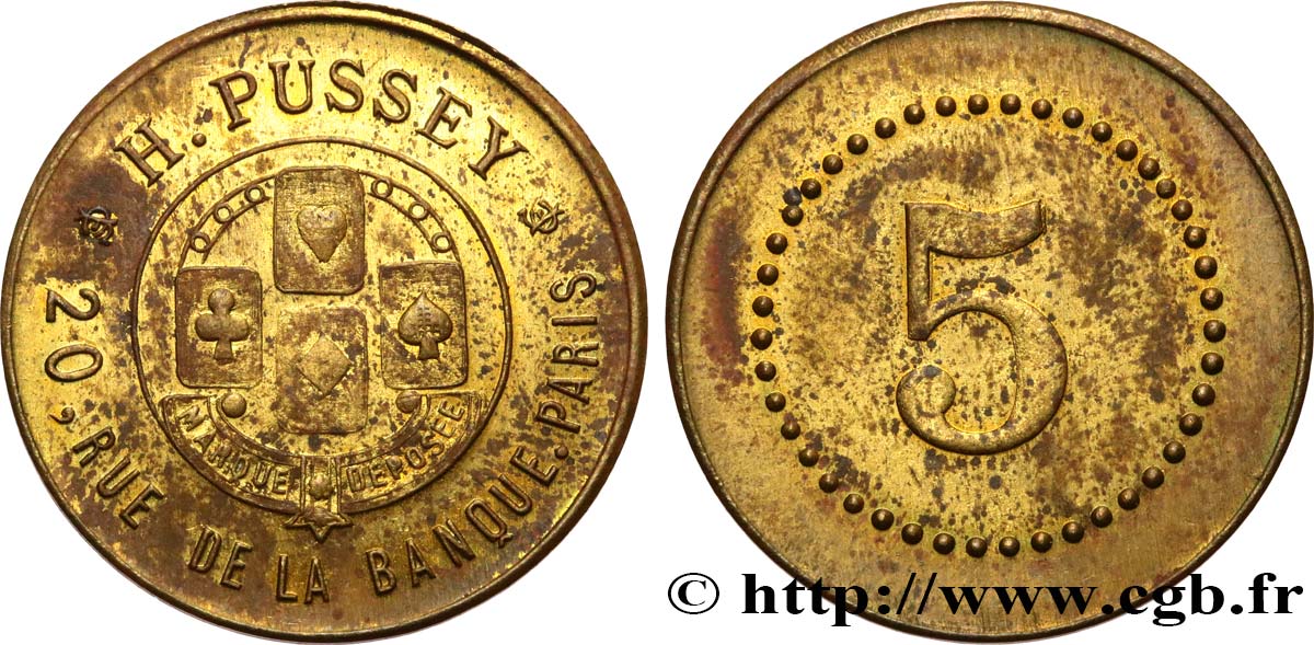 H. PUSSEY 5 Centimes AU