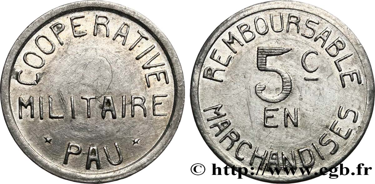 COOPERATIVE MILITAIRE 5 Centimes SUP
