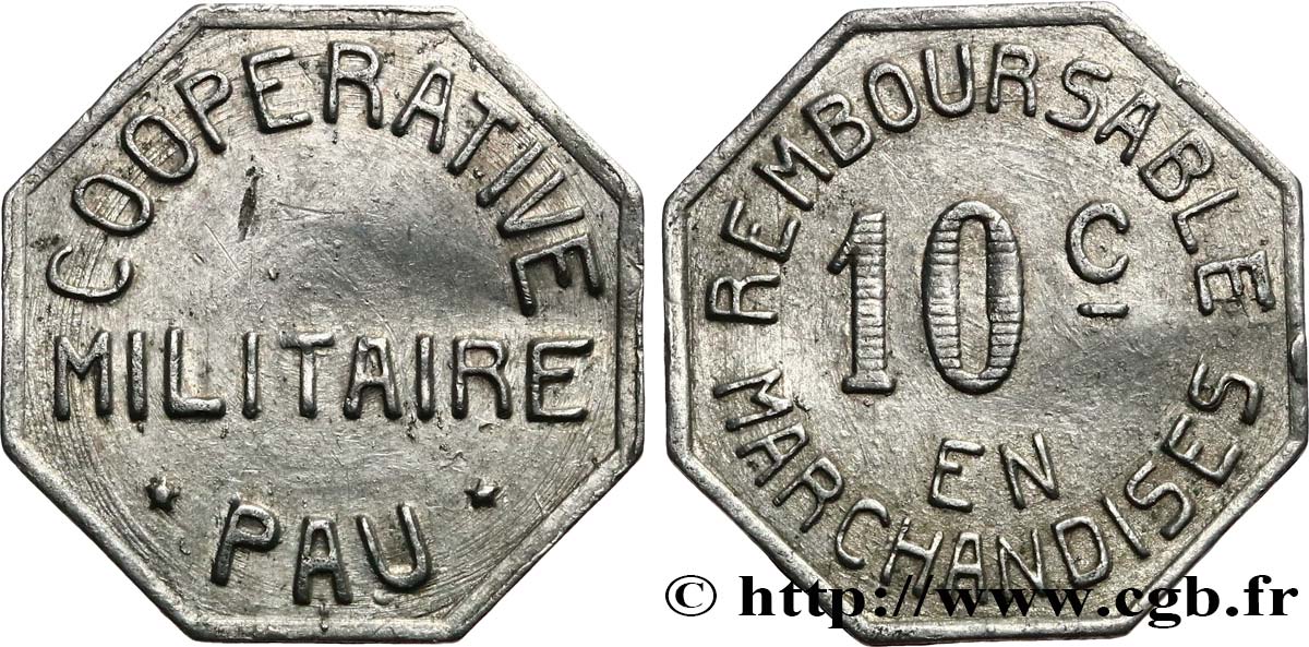 COOPERATIVE MILITAIRE 10 Centimes XF