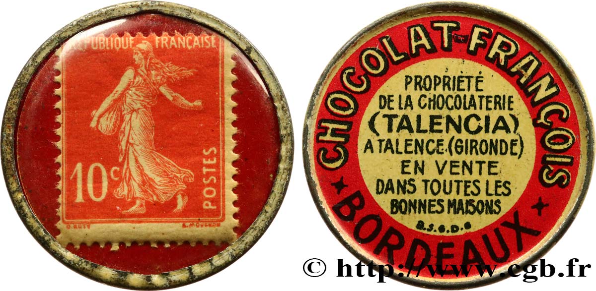 CHOCOLAT FRANCOIS Timbre 10 Centimes TTB+