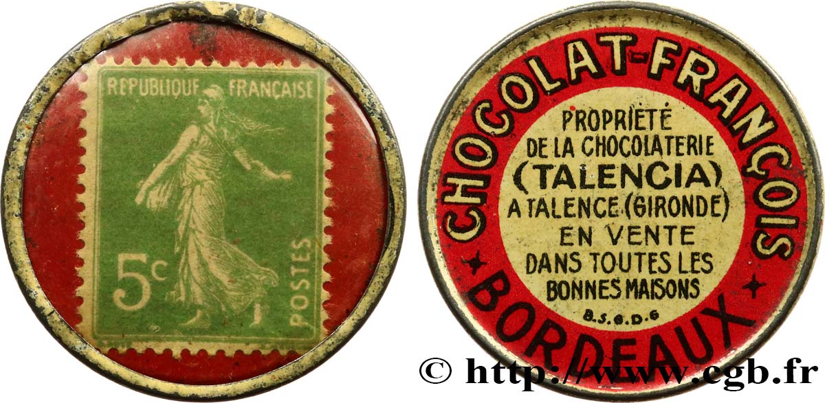 CHOCOLAT FRANCOIS Timbre 5 Centimes TTB+