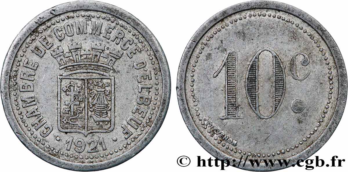 CHAMBRE DE COMMERCE D’ELBEUF 10 Centimes Chambre de Commerde d’Elbeuf SS