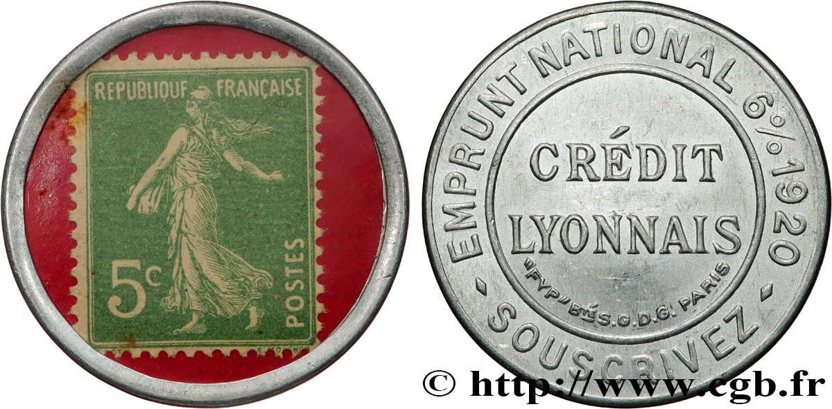 CREDIT LYONNAIS Timbre 5 Centimes AU