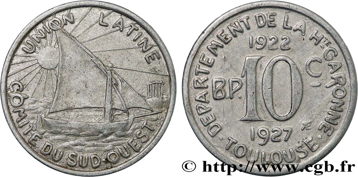 UNION LATINE / COMITE DU SUD-OUEST 10 Centimes Union Latine - Comité du Sud-ouest MBC