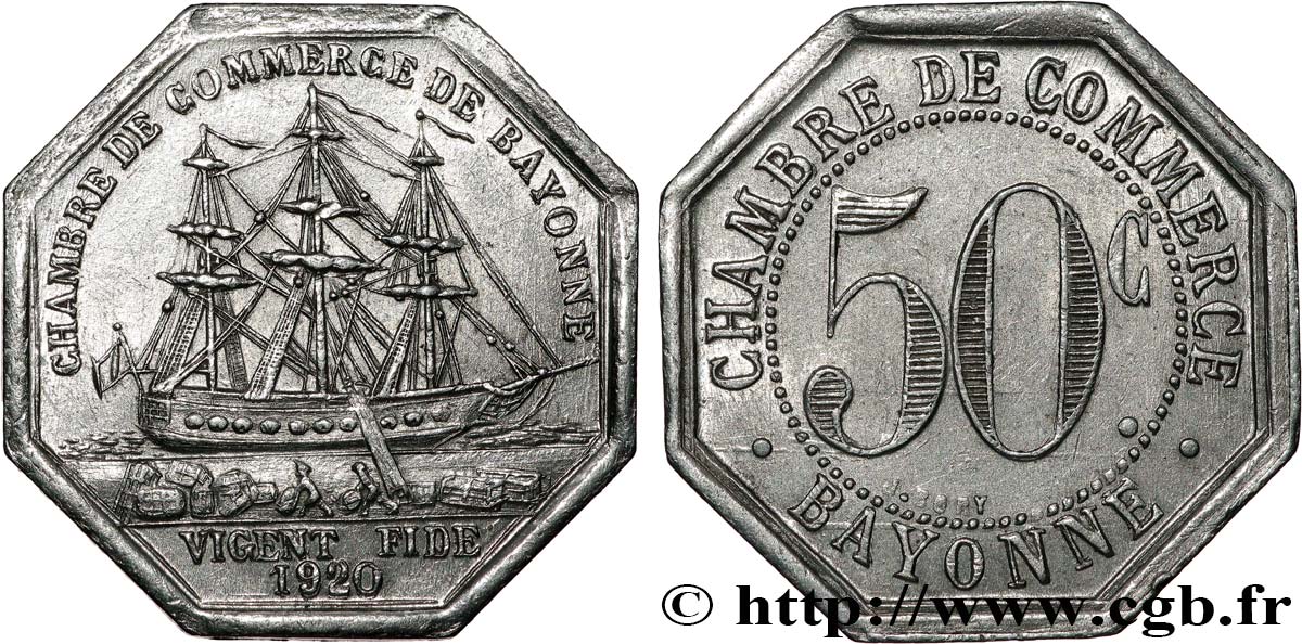 CHAMBRE DE COMMERCE DE BAYONNE 50 Centimes Chambre de commerce de Bayonne XF