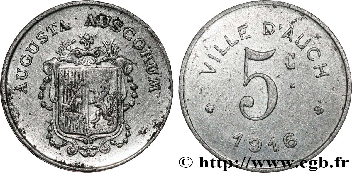 VILLE D’AUCH 5 Centimes Ville d’Auch MBC