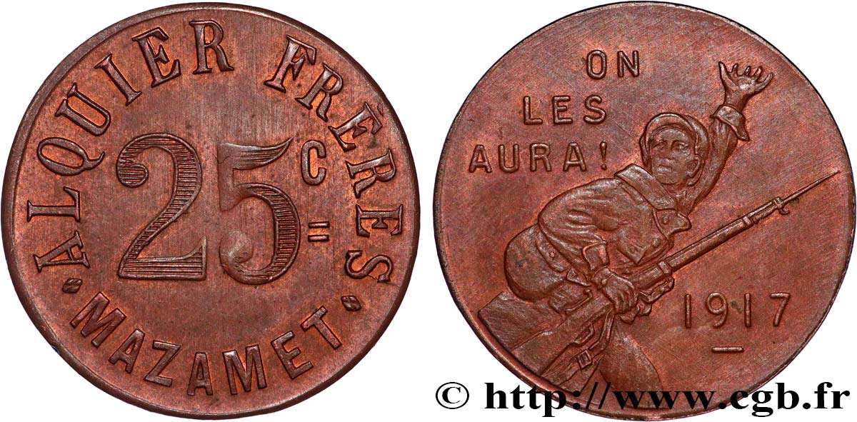 ETABLISSEMENTS ALQUIER FRERES 25 Centimes Alquier Frères - Mazamet XF