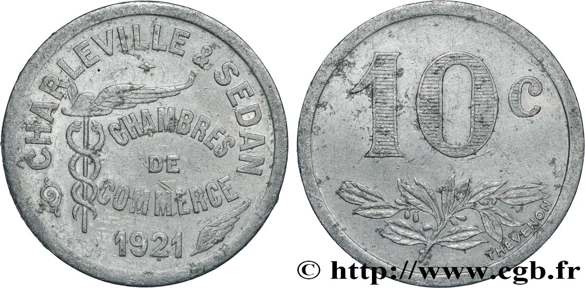 CHAMBRES DE COMMERCE CHARLEVILLE & SEDAN 10 Centimes Chambre de commerce de Charleville et Sedan XF
