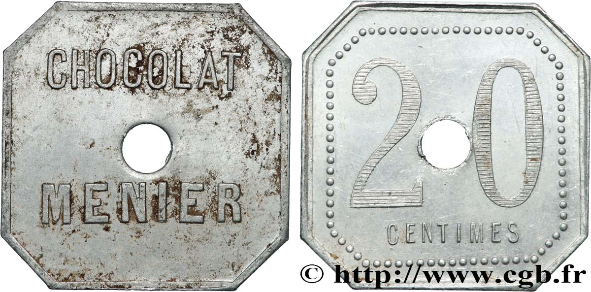 CHOCOLAT MENIER 20 Centimes Chocolat Menier TTB