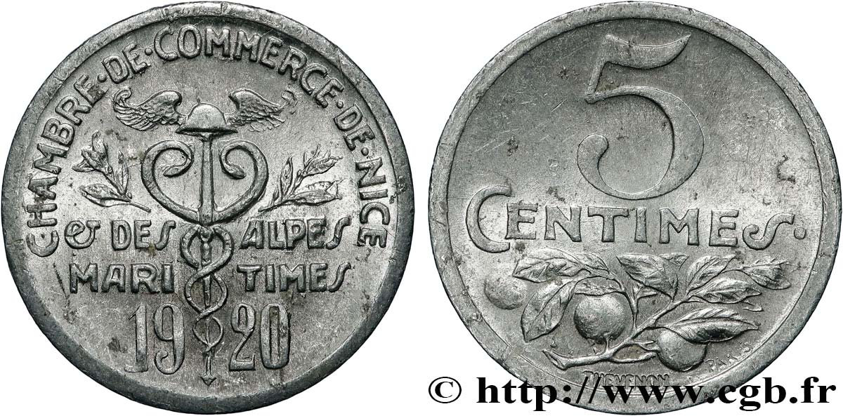 CHAMBRE DE COMMERCE DE NICE ET DES ALPES MARITIMES 5 Centimes Chambre de commerce de Nice - Alples Maritimes SUP