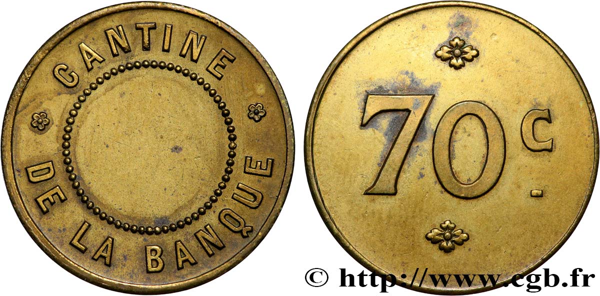 CAFES BRASSERIES ET RESTAURANTS 70 Centimes - Cantine de la Banque TTB+