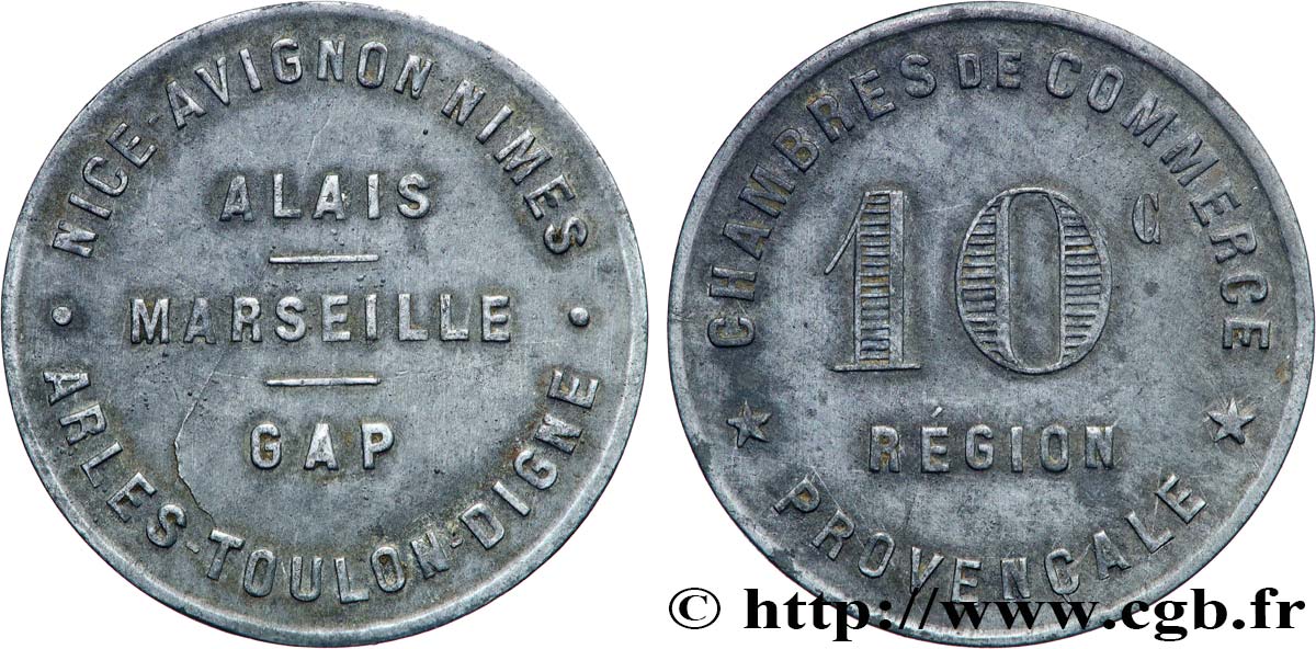 CHAMBRES DE COMMERCE REGION PROVENCALE 10 Centimes Chambre de Commerce Région Provençale VF