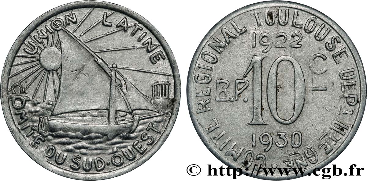 UNION LATINE / COMITE DU SUD-OUEST 10 Centimes Union Latine - Comité du Sud-ouest XF