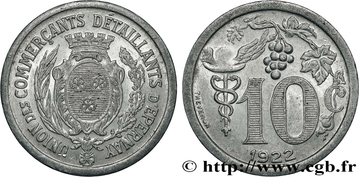 UNION DES COMMERCANTS DETAILLANTS D’EPERNAY 10 Centimes Union commerçant et détaillants - Épernay VZ