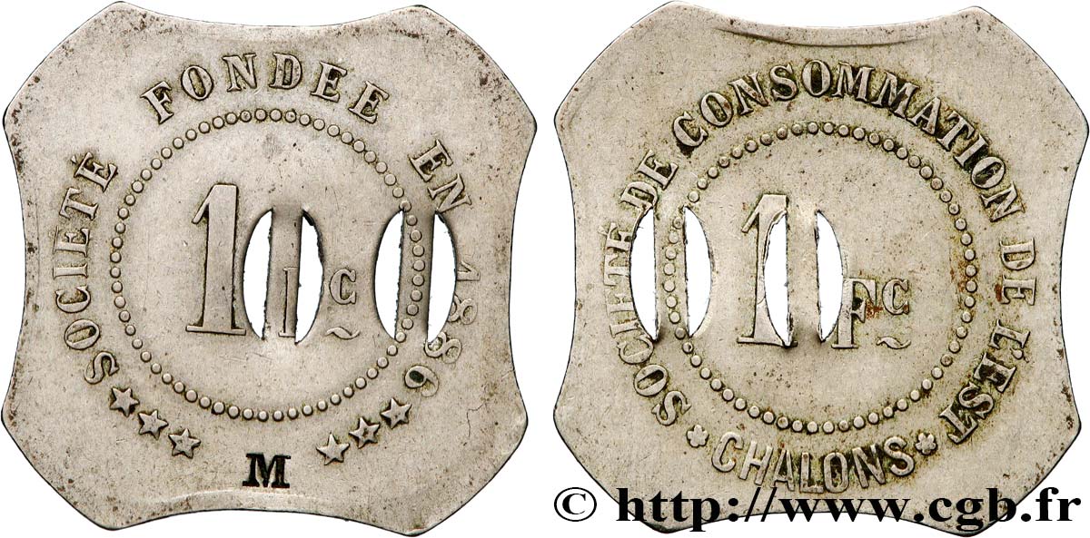 REGROUPEMENT DE COMMERCANTS ET D INDUSTRIELS 100 Francs Sté de consommation de l’Est à Chalons XF