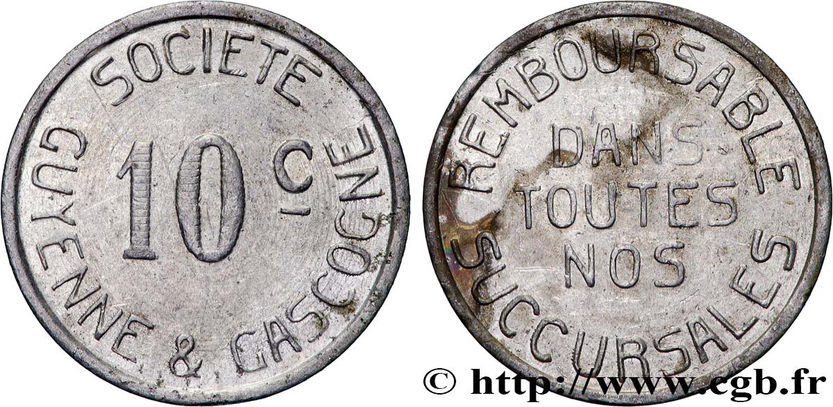 ENTREPRISES, INDUSTRIES ET COMMERCES DIVERS 10 Centimes - Société Guyenne & Gascogne fVZ