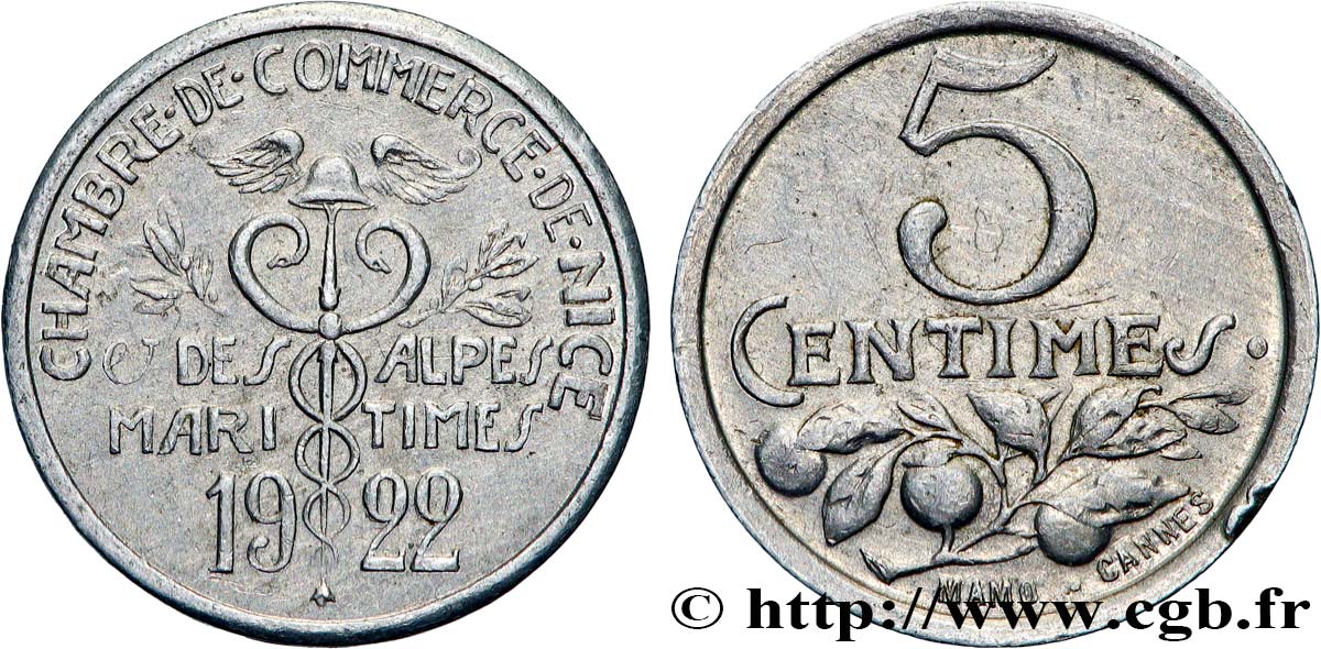 CHAMBRE DE COMMERCE DE NICE ET DES ALPES MARITIMES 5 Centimes Chambre de commerce de Nice - Alples Maritimes TTB