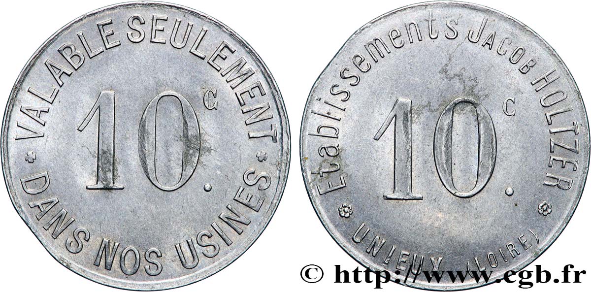 ETABLISSEMENTS JACOB HOLTZER 10 Centimes Etablissements Jacob Holtzer AU