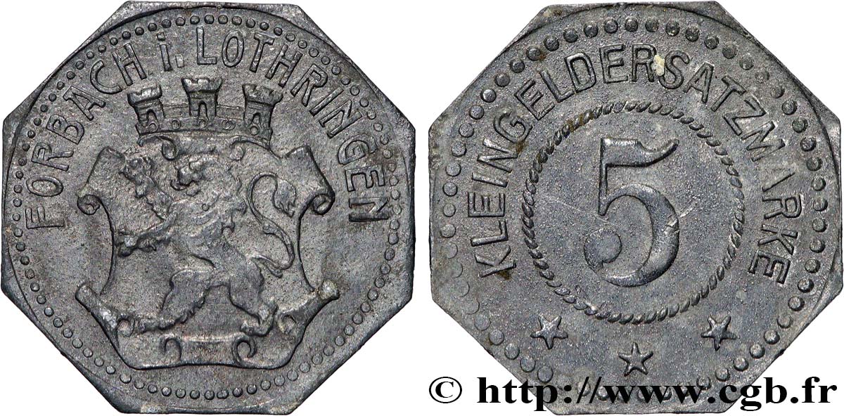 ENTREPRISES, INDUSTRIES ET COMMERCES DIVERS 5 pfennig Forbach TTB