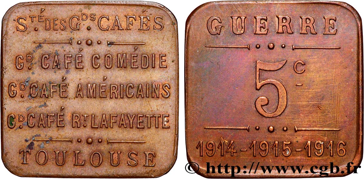 CAFES BRASSERIES ET RESTAURANTS 5 Centimes Société des Grands Cafés fVZ