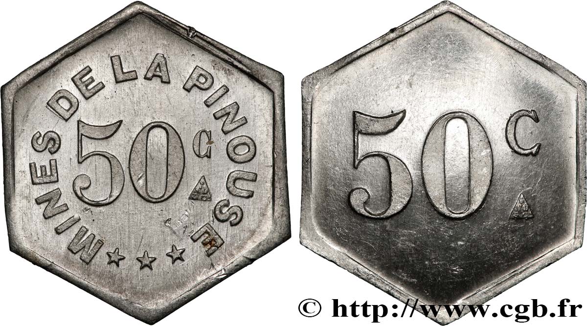 MINES ET FORGES 50 Centimes Mines de la Pinouse SPL