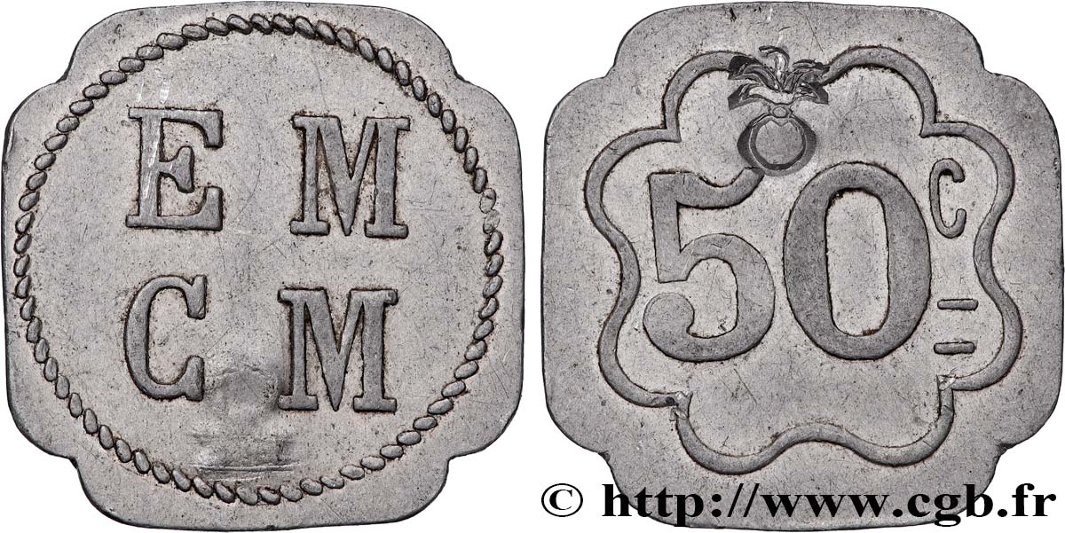 JETONS ET MONNAIES MILITAIRES 50 Centimes École Militaire MBC+