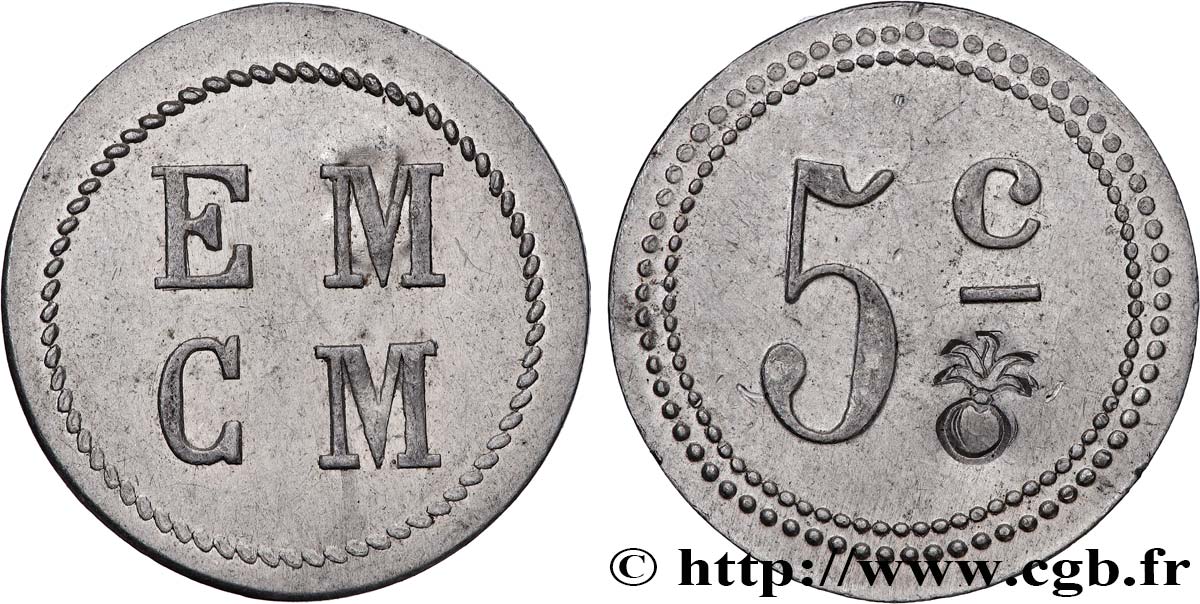 JETONS ET MONNAIES MILITAIRES 5 Centimes École Militaire fVZ