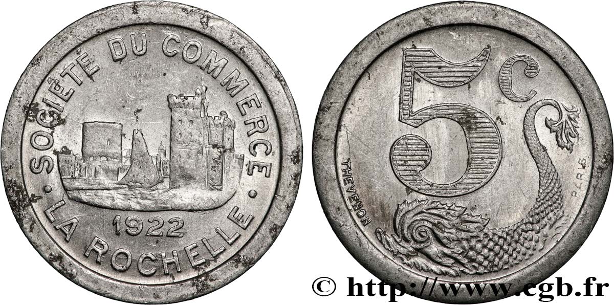 SOCIETE DU COMMERCE 5 Centimes Société de commerce de La Rochelle TB+