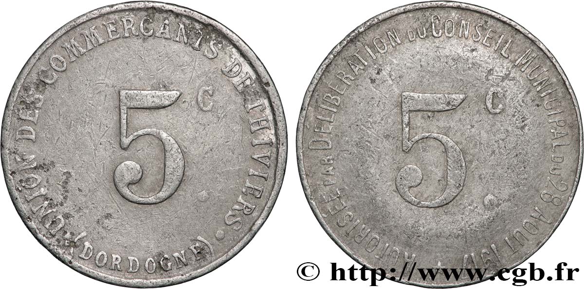 REGROUPEMENT DE COMMERCANTS ET D&nbsp;INDUSTRIELS 5 Centimes Union des commerçants de Thiviers q.BB