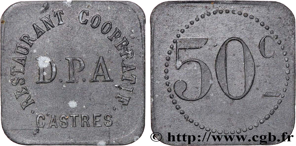 ENTREPRISES, INDUSTRIES ET COMMERCES DIVERS 50 Centimes - Restaurant Coopératif D.P.A fVZ