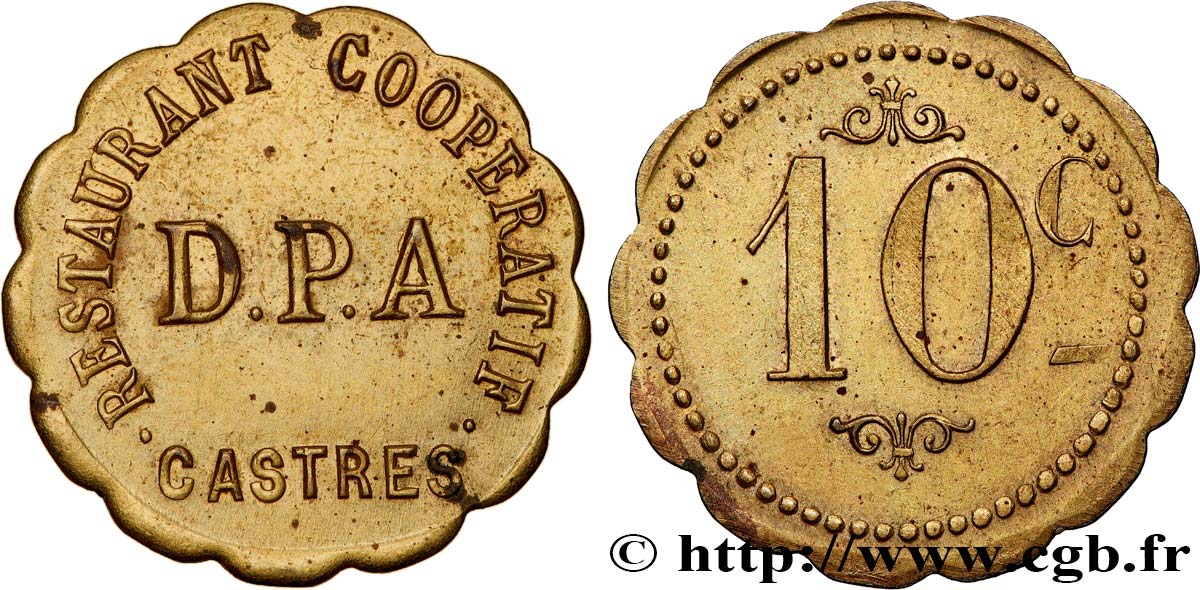 ENTREPRISES, INDUSTRIES ET COMMERCES DIVERS 10 Centimes - Restaurant Coopératif D.P.A q.SPL