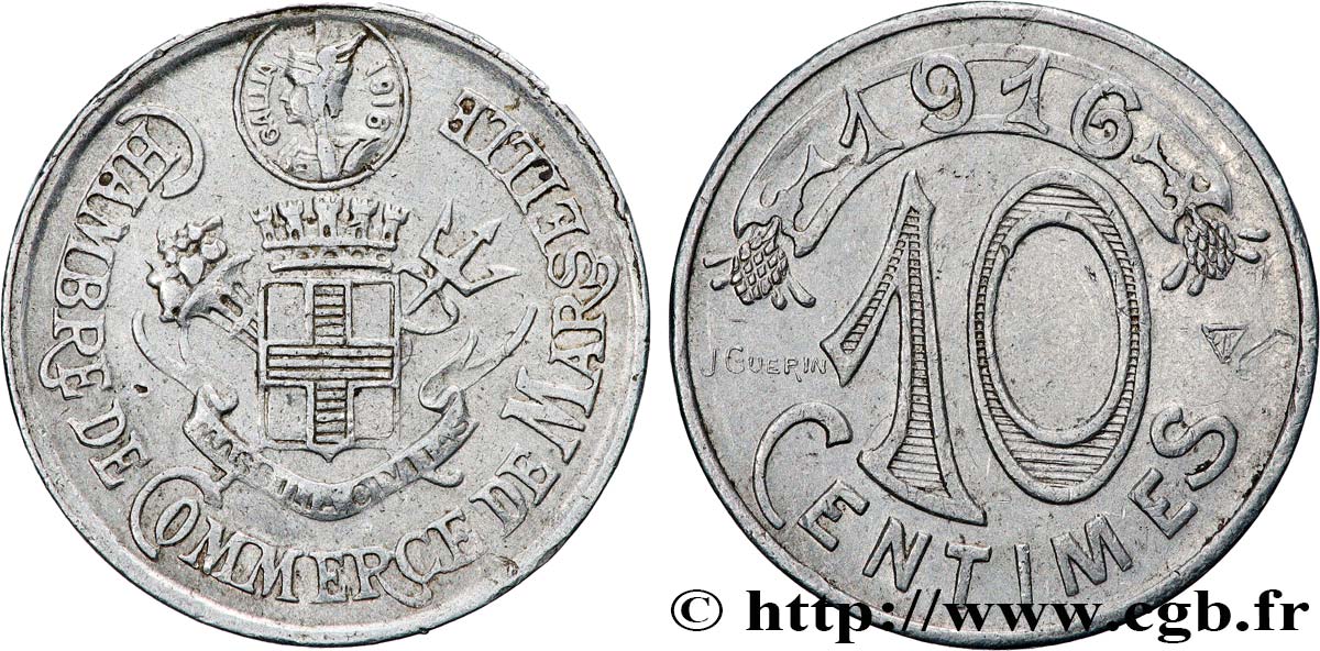 CHAMBRE DE COMMERCE DE MARSEILLE 10 Centimes Chambre de Commerce de Marseille XF