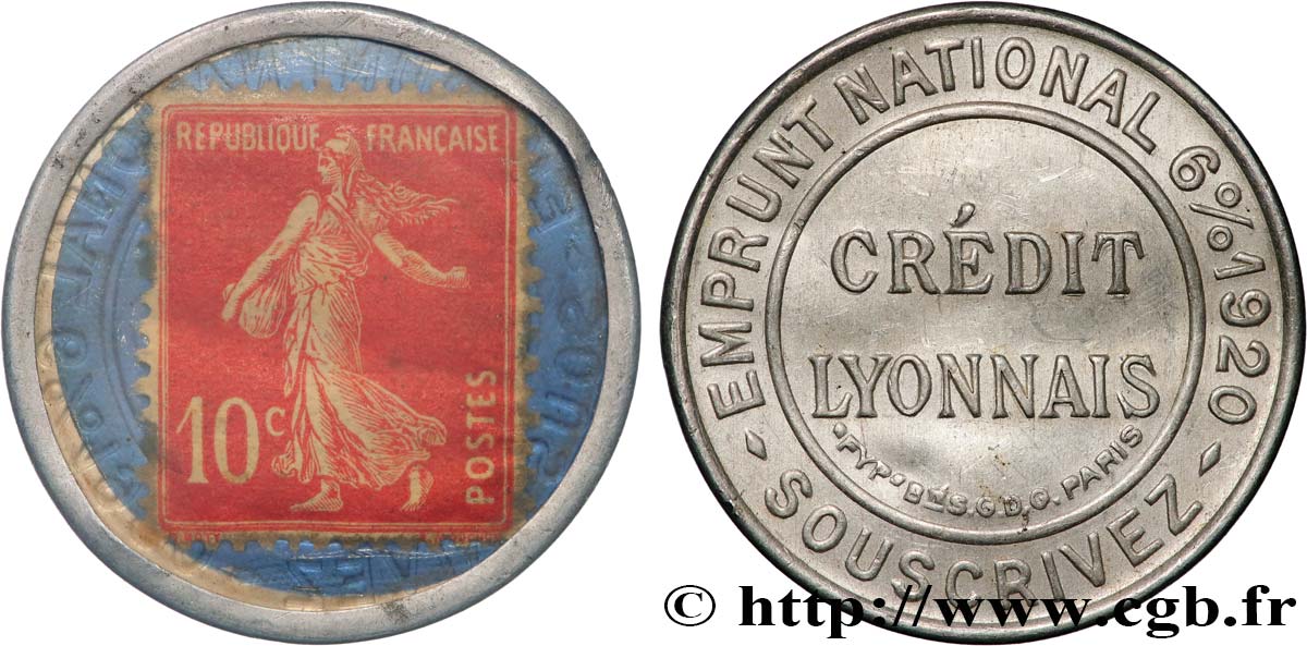 CREDIT LYONNAIS Timbre 10 Centimes Crédit Lyonnais MBC+