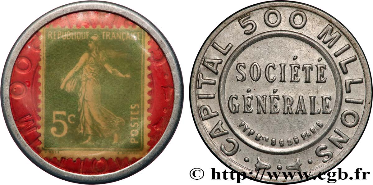 SOCIETE GENERALE Timbre 5 Centimes Société Générale SUP