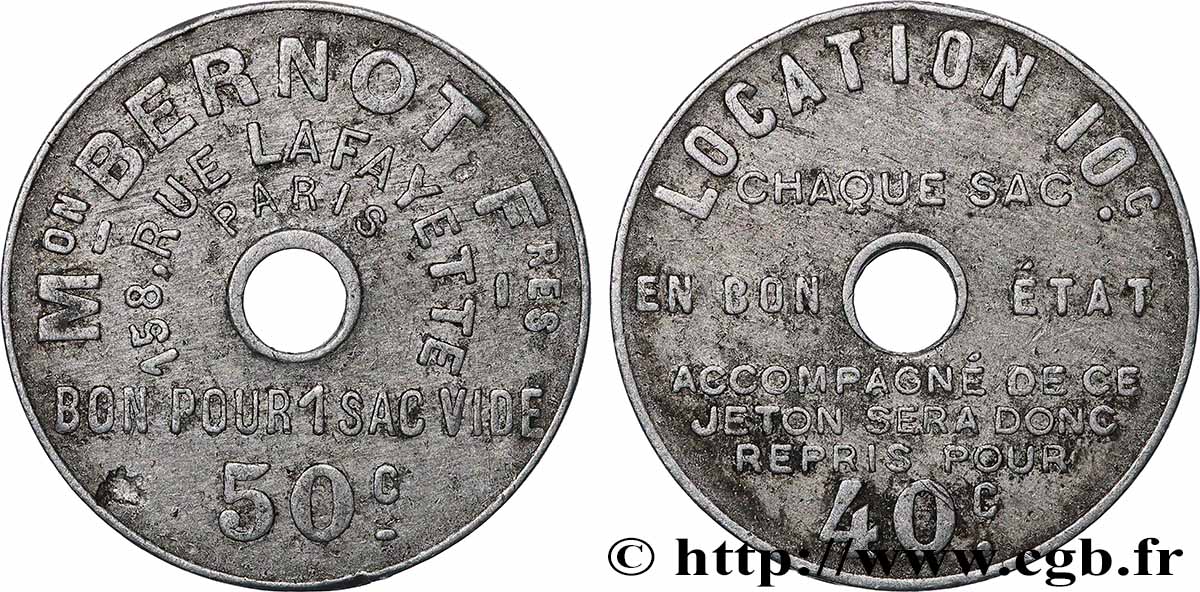 MAISON BERNOT FRERES 50 Centimes TTB