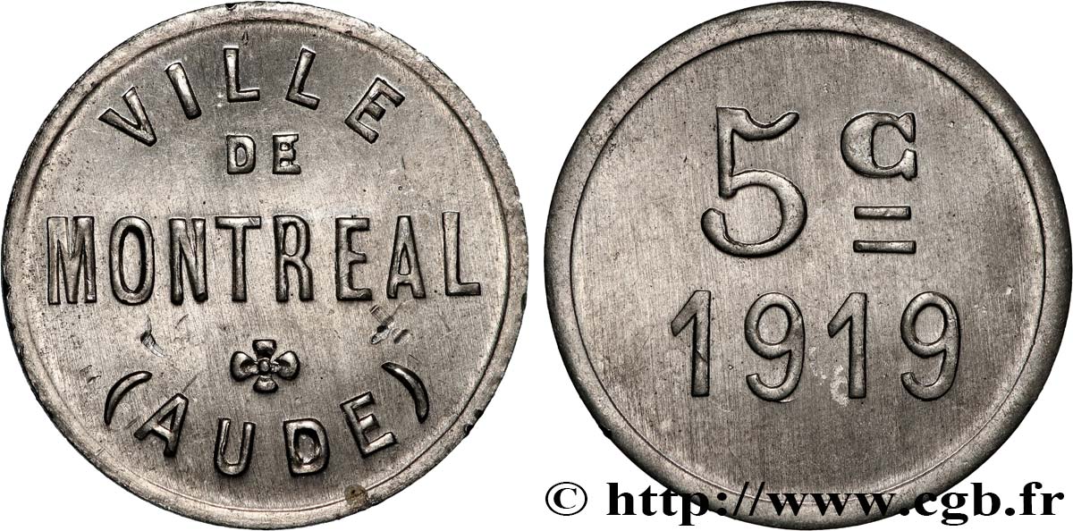 VILLE DE MONTREAL 5 Centimes SUP