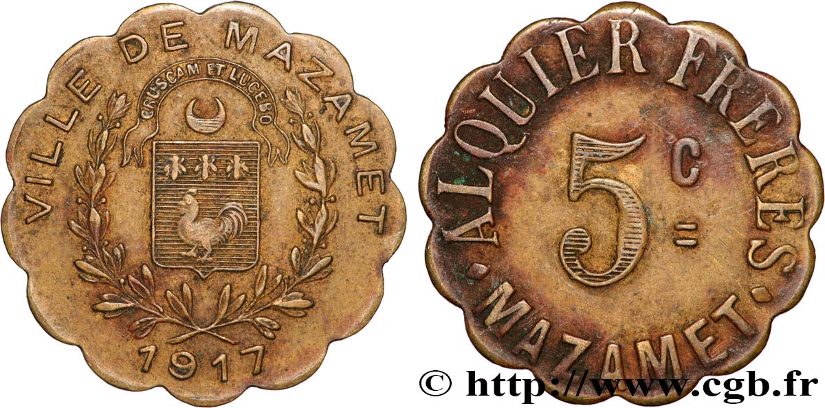 ALQUIER FRERES 5 Centimes - Alquier Frères BB