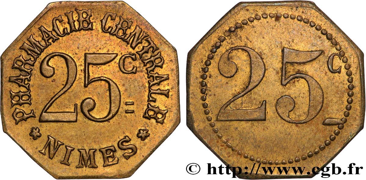ENTREPRISES, INDUSTRIES ET COMMERCES DIVERS 25 Centimes - Pharmacie Centrale TTB+